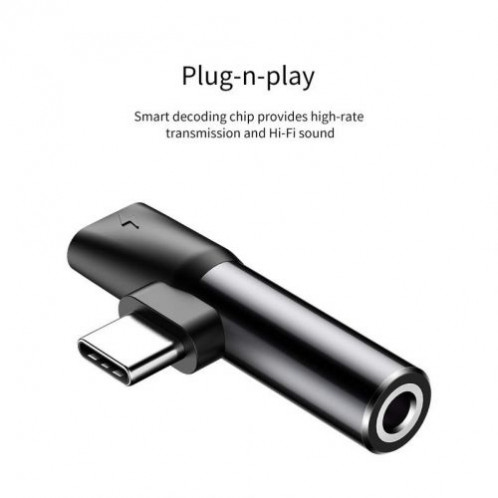 Baseus Converter L41 Type-C (input) for Type-C + 3.5 mm connector Black (CATL41-01) DA293337-09