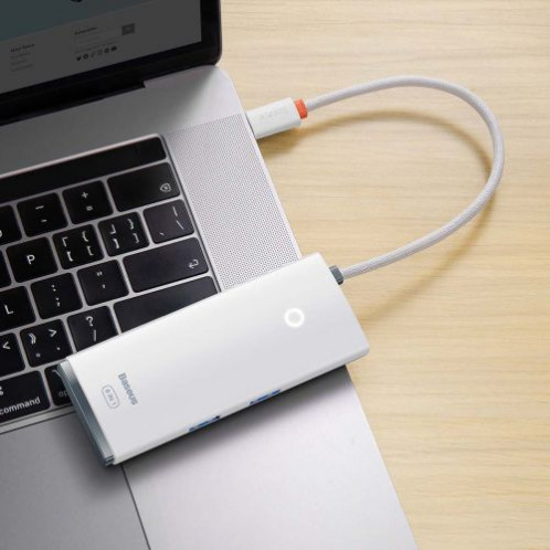 Baseus HUB Lite Series 5-in-1 Multifunctional (Type-C to 2x USB 3.0 / Type-C / HDMI 1.4 / SD/TF) White (WKQX050102) DA1754249-017