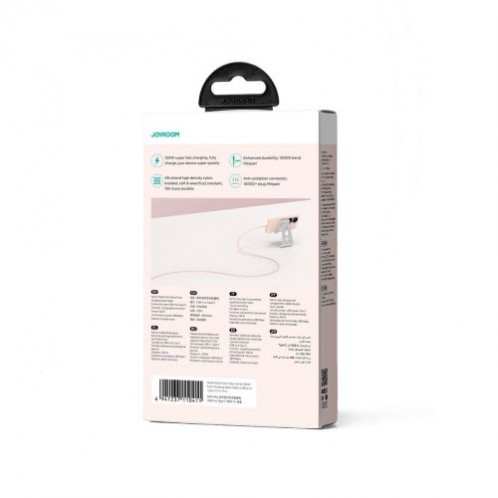 Joyroom USB Type-C Multi-Color Series Fast Charging and Data Cable, 100W, 1m, Pink (S-A34) DO162805-03