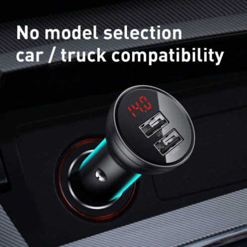 Baseus Car Charger Digital Display Dual USB 4.8A 24W Gray (CCBX-0G) DA470119-08