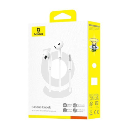 Baseus Earphone Encok HZ19 Wired with Microphone White EU (A00182301213-00) DA285185-01