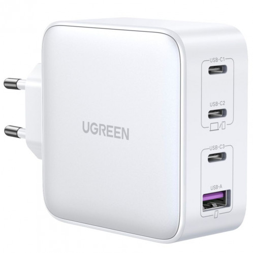 UGREEN USB-A+3xUSB-C 100W GaN Tech Fast Wall Charger EU White 784436-06