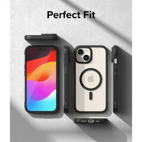 Ringke iPhone 15 Plus Case Fusion Bold Magnetic Matte Clear/ Black DI1081122-015