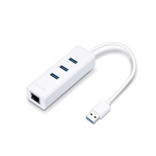 TP-Link Network Adapter Cable UE330 USB to 3 x USB 3.0 and Ethernet RJ45, 1000Mb/s, White EU DP155076-02
