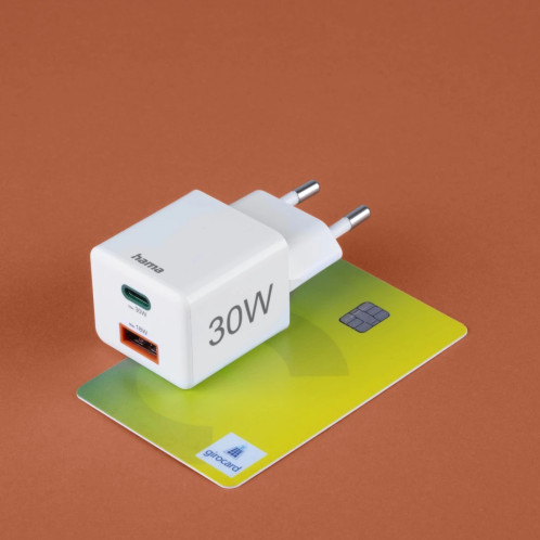 Hama Mini chargeur rapide PD 30W 1xUSB-C/1xUSB-A blanc 201992 140900-018