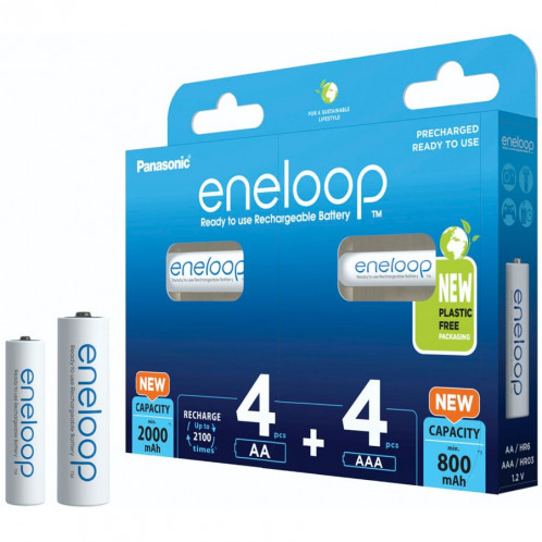 2x4 Panasonic Eneloop Kombipack 4xAA + 4xAAA Akkus BK-KJMCDE44E 762624-05