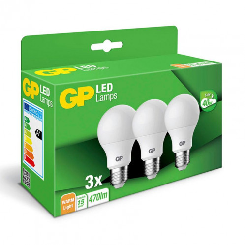 1x3 GP Lighting LED Classic E27 4,8W (40W rechange) GP 087670 587211-03