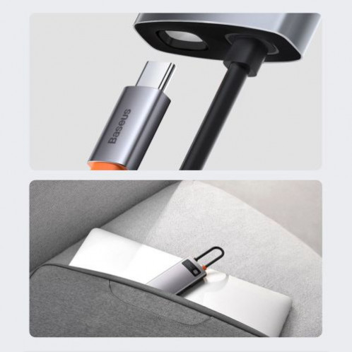 Baseus HUB Metal Glam Series 5-in-1 (3xUSB-A 3.0, Type-C male, Type-C female, HDMI-A), Gray EU (WKWG020013) DA2139930-025