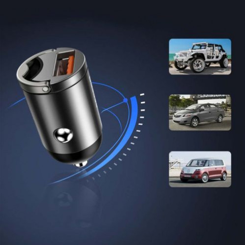 Baseus Car Charger Tiny Star Mini Quick Charge, U+Um 12/24V, 30W Gray (VCHX-A0G) DA603190-021