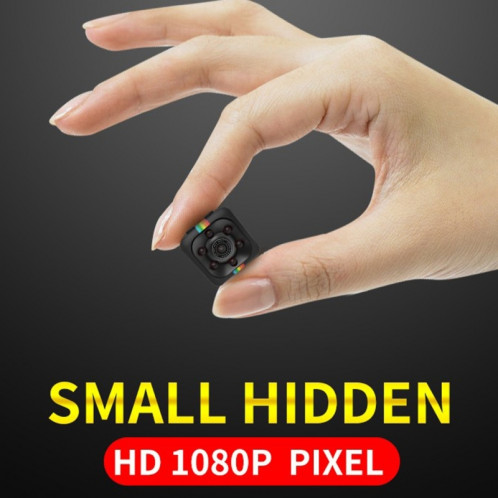SQ11 Mini DV HD 1080P caméra enregistreur de sport 2MP avec support, détection de moniteur de support et IR Vision nocturne et carte TF (noir) SS627B-08