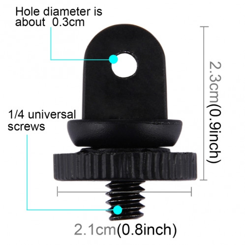 PULUZ Mini Taille 1/4 pouce Adaptateur à vis pour trépied pour appareils GoPro HERO5 / 4/3 + / 3/2/1, 3,9 mm Diamètre Vis à vis, 2,2 cm Diamètre SPU2122-05