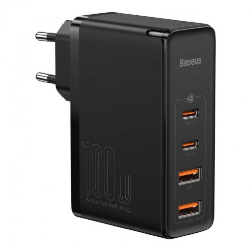 Baseus Travel Charger GaN2 Pro Quick wall charger C+C+U+U, PD 3.0, QC 4.0+, 100W EU Black (CCGAN2P-L01) DA3335982-019