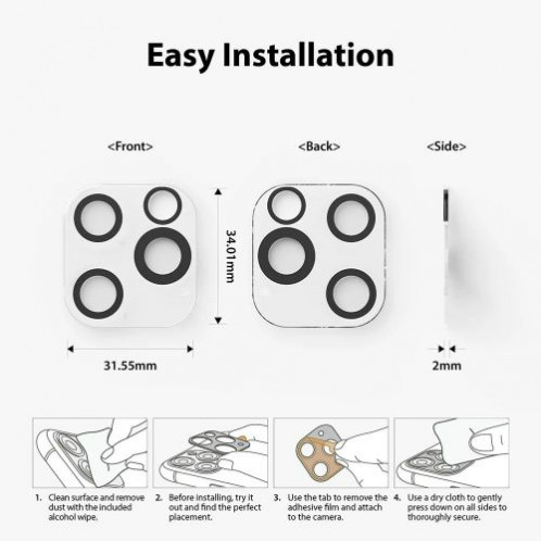 Ringke iPhone 12 Pro Max Camera Protector Glass Transparent DI367474-013