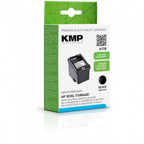 KMP H178 noir compatible av. HP T6N04AE 303 XL 458572-03