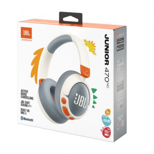 JBL JR470NC Bluetooth Wireless On-Ear Headphones for Kids White EU DB5700311-02