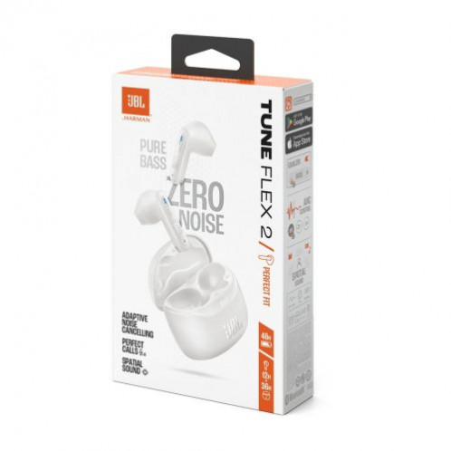 JBL Tune Flex 2 TWS Bluetooth Wireless In-Ear Earbuds White EU DB67006-02