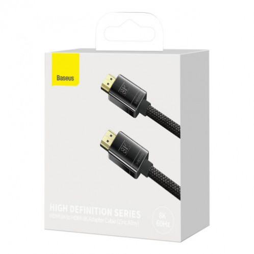 Baseus Video Cable High Definition Series HDMI2.1, HDMI 8K, 2.0 4K, 60 Hz, 1m, Black (WKGQ000001) DA851214-04