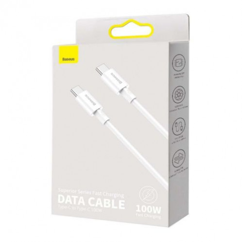 Baseus Type-C Type-C Superior cable Quick Charge / Power Delivery / FCP 100W 5A 20V 2m white (CATYS-C02) DA370770-020