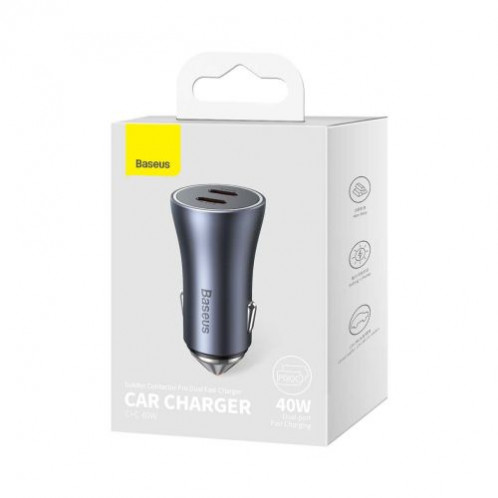 Baseus Car Charger Golden Contactor Pro fast Charger C+C 40W Gray (CGJP000013) DA828145-011