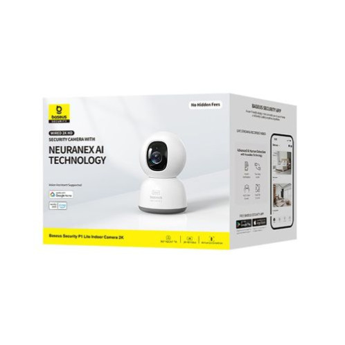 Baseus Security Camera Indoor P1 Lite 2K, 3MP, (EU Version) White EU (S0TV002132) DA213127-02