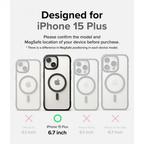 Ringke iPhone 15 Plus Case Fusion Bold Magnetic Matte Clear/ Black DI1081122-015
