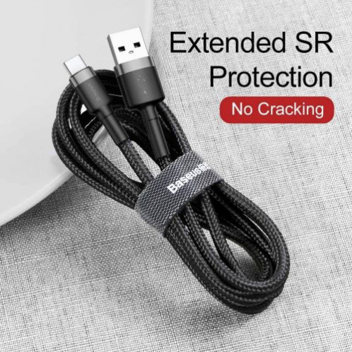Baseus Type-C Cafule cable 2A, 3m Gray/Black (CATKLF-UG1) DA338609-016