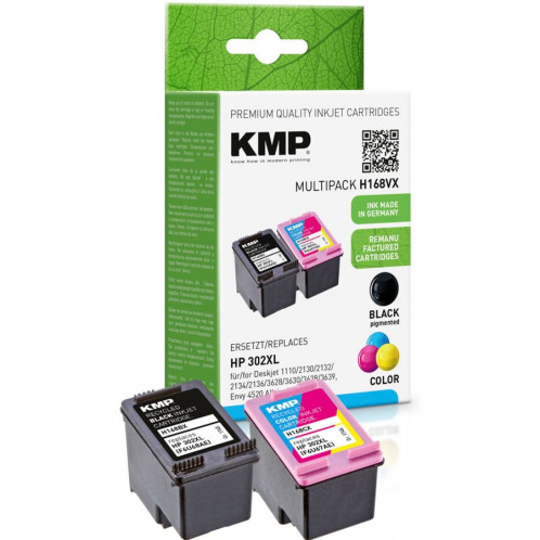KMP H168VX pack promo BK/Color Compat. avec HP F6T68AE/F6U67AE 586322-03