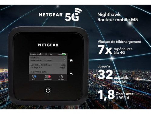Routeur 5G WiFi 6 NETGEAR Nighthawk M5 Bi-bande 2100 Mbit/s ENTNEG0013-04