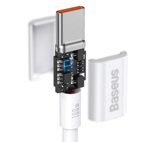 Baseus Type-C Type-C Superior cable Quick Charge / Power Delivery / FCP 100W, 5A, 20V, 2m, white (CATYS-C02) DA370770-020