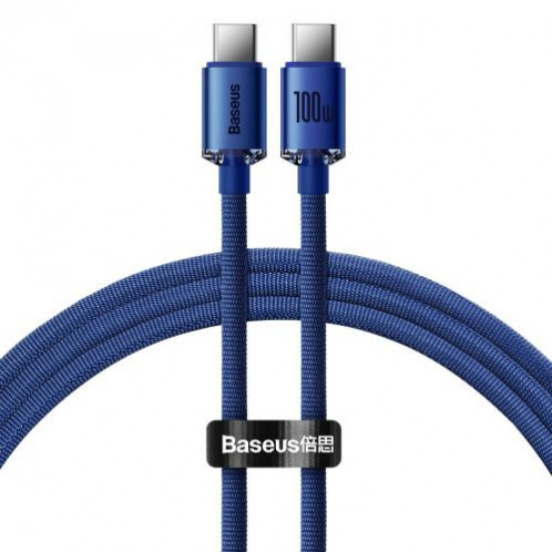 Baseus Type-C Type-C Crystal Shine series fast charging data cable 100W 1.2m Blue (CAJY000603) DA334725-013