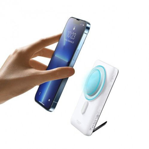 Baseus Power Bank Magnetic Wireless charging (With Xiaobai Type-C to Type-C 60W(20V/3A) 0.5m) MagSafe 15W / PD 20W, 10000 mAh, White (PPCX000202) DA3037302-019