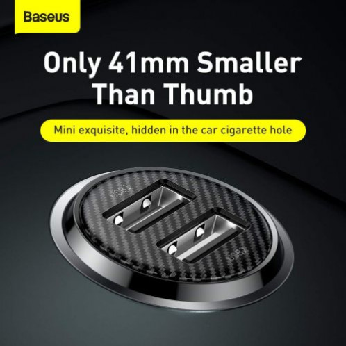 Baseus Car Charger Grain Pro Dual USB 4.8A Black (CCALLP-01) DA307480-013