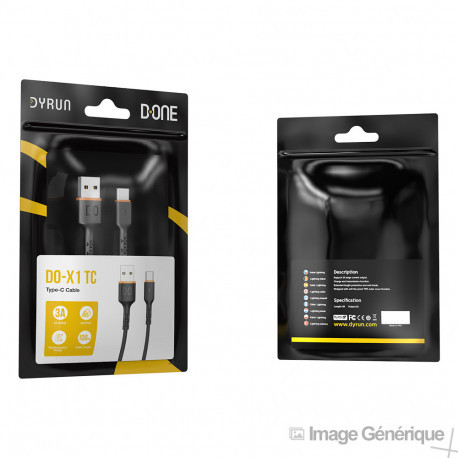 Câble Data Type-C vers USB 1m Noir (Compatible, Blister) 261360-01