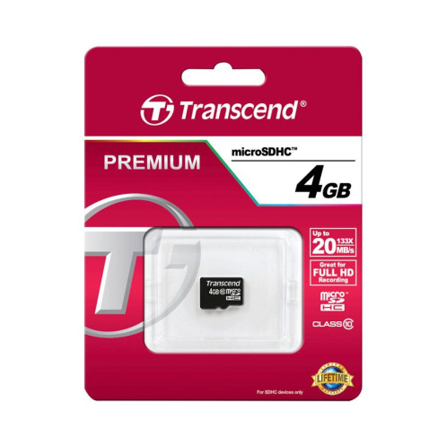 Transcend microSDHC 4GB Class 10 TS4GUSDC10 555954-02