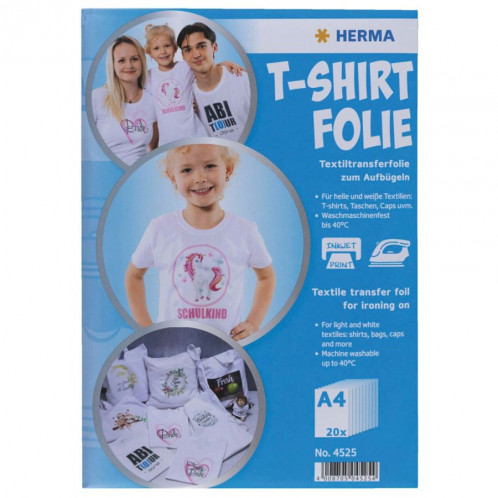 Herma Tranp. Tshirt A4 p.textile clair et blanc, 20 feuilles 4525 778136-06