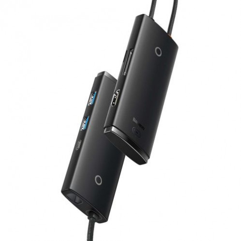 Baseus HUB Lite Series 5-in-1 Multifunctional (Type-C to 2x USB 3.0 / Type-C / HDMI 1.4 / SD/TF) Black (WKQX050001) DA1651902-018