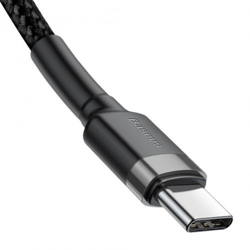 Baseus Type-C Type-C Cafule Cable PD 2.0 60W, 3A, 2m, Black/ Gray (CATKLF-HG1) DA252510-015
