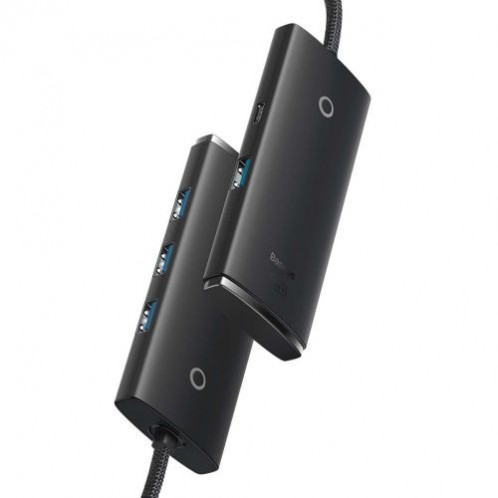 Baseus HUB Lite Series 4-in-1 adapter (USB-A to 4xUSB-A 3.0 5Gb/s) cable 2m, Black (WKQX030201) DA919671-09