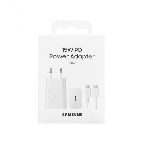 Samsung Travel Charger 15W EP-T1510X with Type-C to Type-C cable (1m) White EU (EP-T1510XWEGEU) DA790221-05
