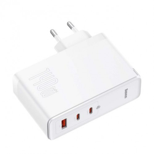 Baseus Travel Charger GaN5 Pro Fast wall charger, C+C+U, 140W White EU (CCGP100202) DA4830527-014
