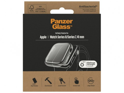 Coque pour Apple Watch Series 7/8 41 mm PanzerGlass Full Body Transparent AWTPZR0010-02