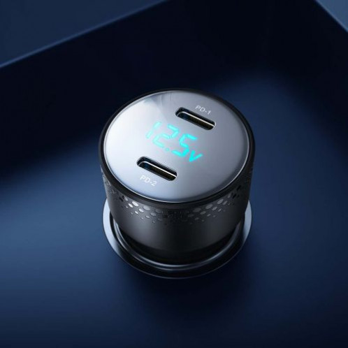 Joyroom Car Charger with Digital Display, U+C, QC 3.0, PD, 70W, Black (JR-CCD02) DO697526-017
