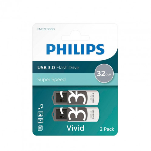 Philips USB 3.0 32GB Vivid Edition gris Lot de 2 513312-03