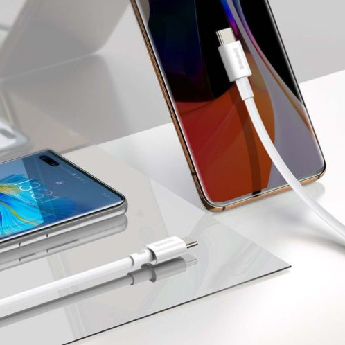 Baseus Type-C Type-C Superior cable Quick Charge / Power Delivery / FCP 100W, 5A, 20V, 2m, white (CATYS-C02) DA370770-020