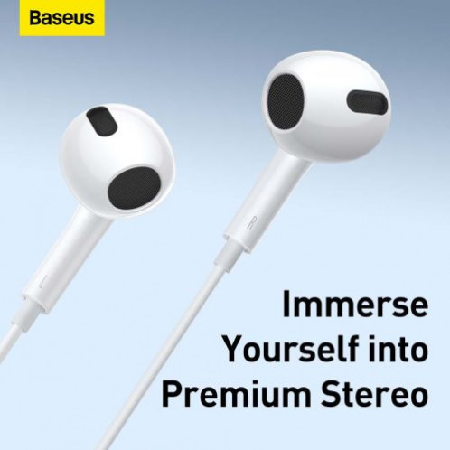 Baseus Earphone Encok H17 in-ear wired earphone with 3.5mm jack wired headphones White (NGCR020002) DA299923-016