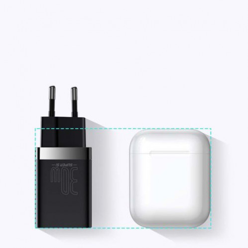 Baseus Travel Charger Super Si Pro mini Fast Charger, C+U, PD 3.0, QC 3.0 30W EU Black (CCSUPP-E01) DA1020371-018