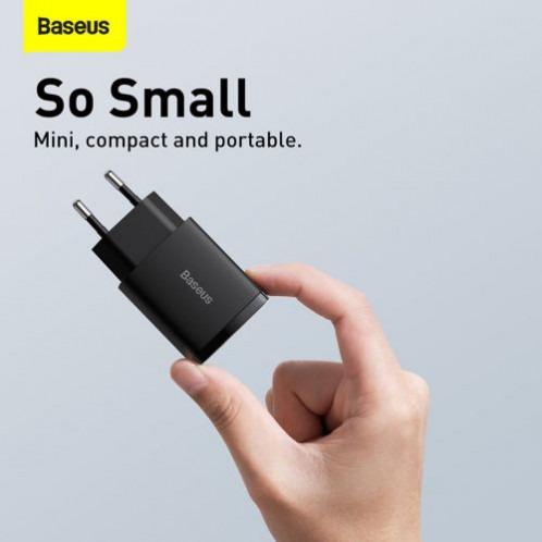 Baseus Travel Charger Compact Quick Charger U+C 20W EU Black (CCXJ-B01) DA628605-016