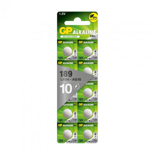1x10 GP LR54/V10GA Alkaline 1,5V Piles bouton 050189AC10 801992-06