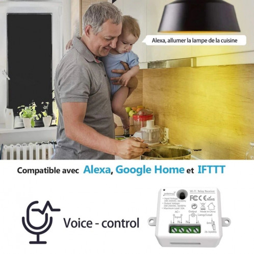 Adapter vos prises et lumières en Wifi Wifi Smart Socket prise en charge / Alexa / Google Home / IFTTT / App Smart Life / Tuya APWIFIALL01-01