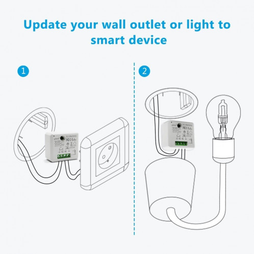 Adapter vos prises et lumières en Wifi Wifi Smart Socket prise en charge / Alexa / Google Home / IFTTT / App Smart Life / Tuya APWIFIALL01-01